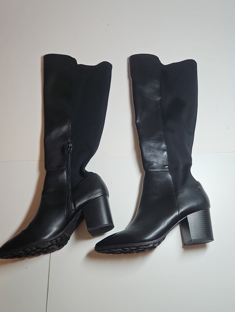 Simply Vera Vera Wang Size 8 Black Mid-Calf Block Heel Boots